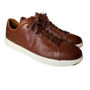 Cole Haan NEW Grandpro Tennis 10.5 Woodbury Handstain Brown Leather Sneakers